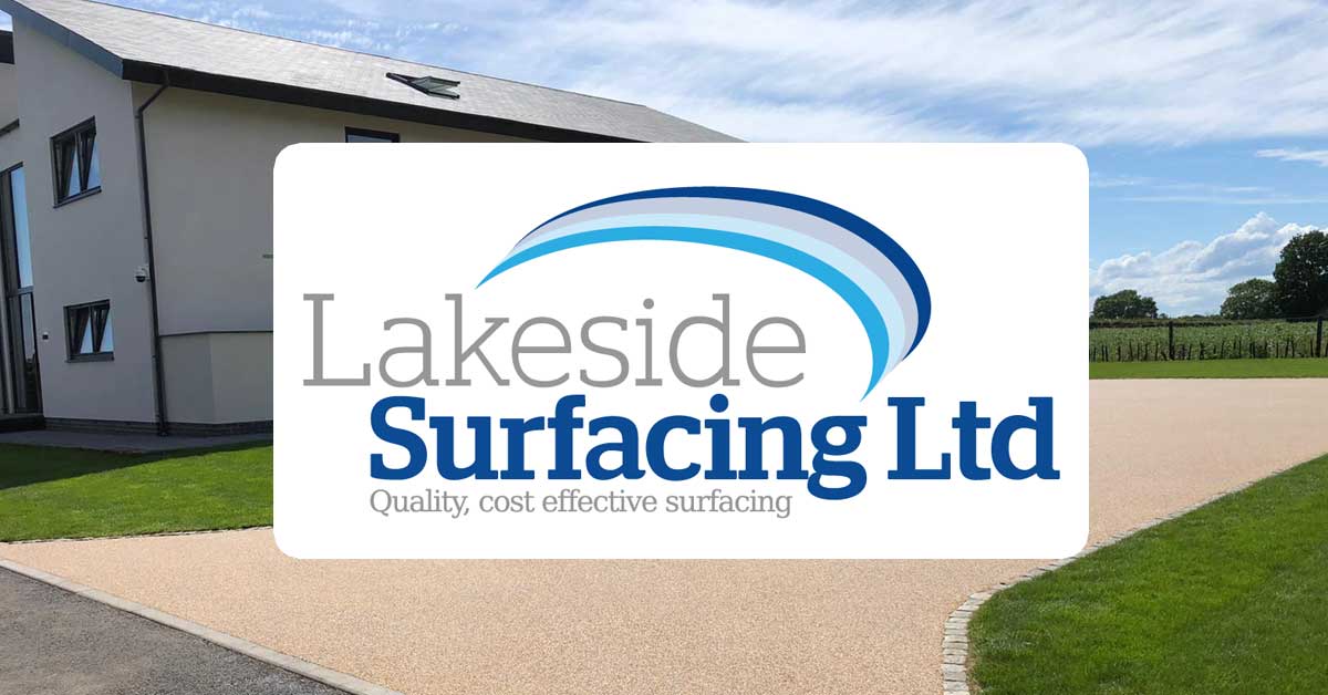 driveway with lakeside surfacing logo overlaid